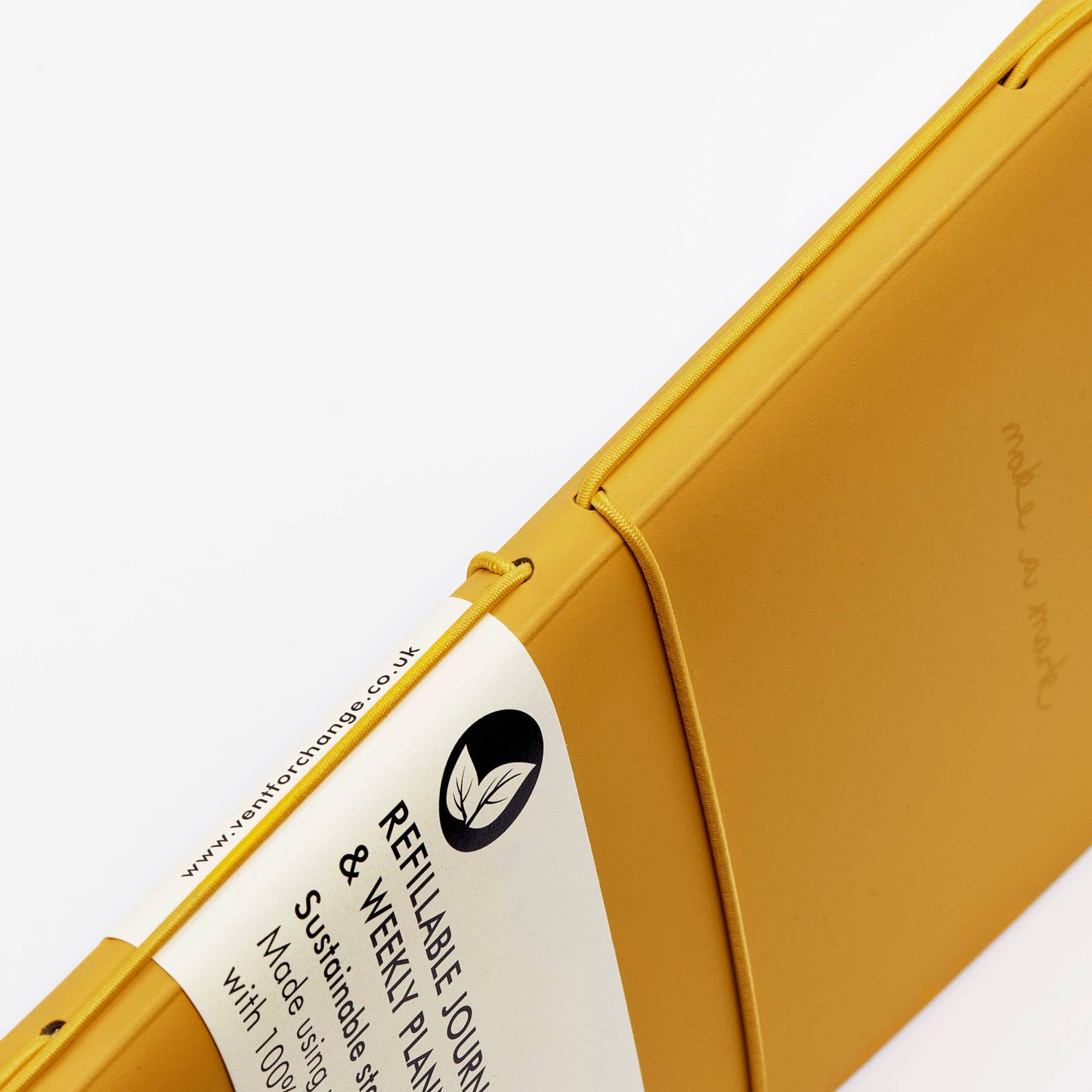 Make a Mark Refillable Planner Yellow - Recycled Leather