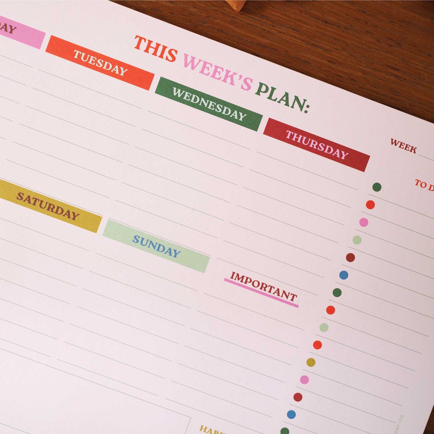 A4 Weekly Planner Pad | Habit Tracker | Work Hard, Play Nice