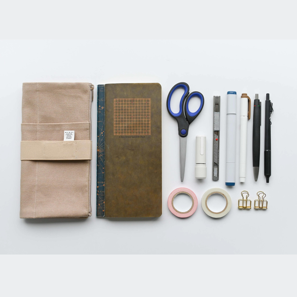 Yamamoto Paper RO‑BIKI NOTE Canvas Cover: Vintage Blue