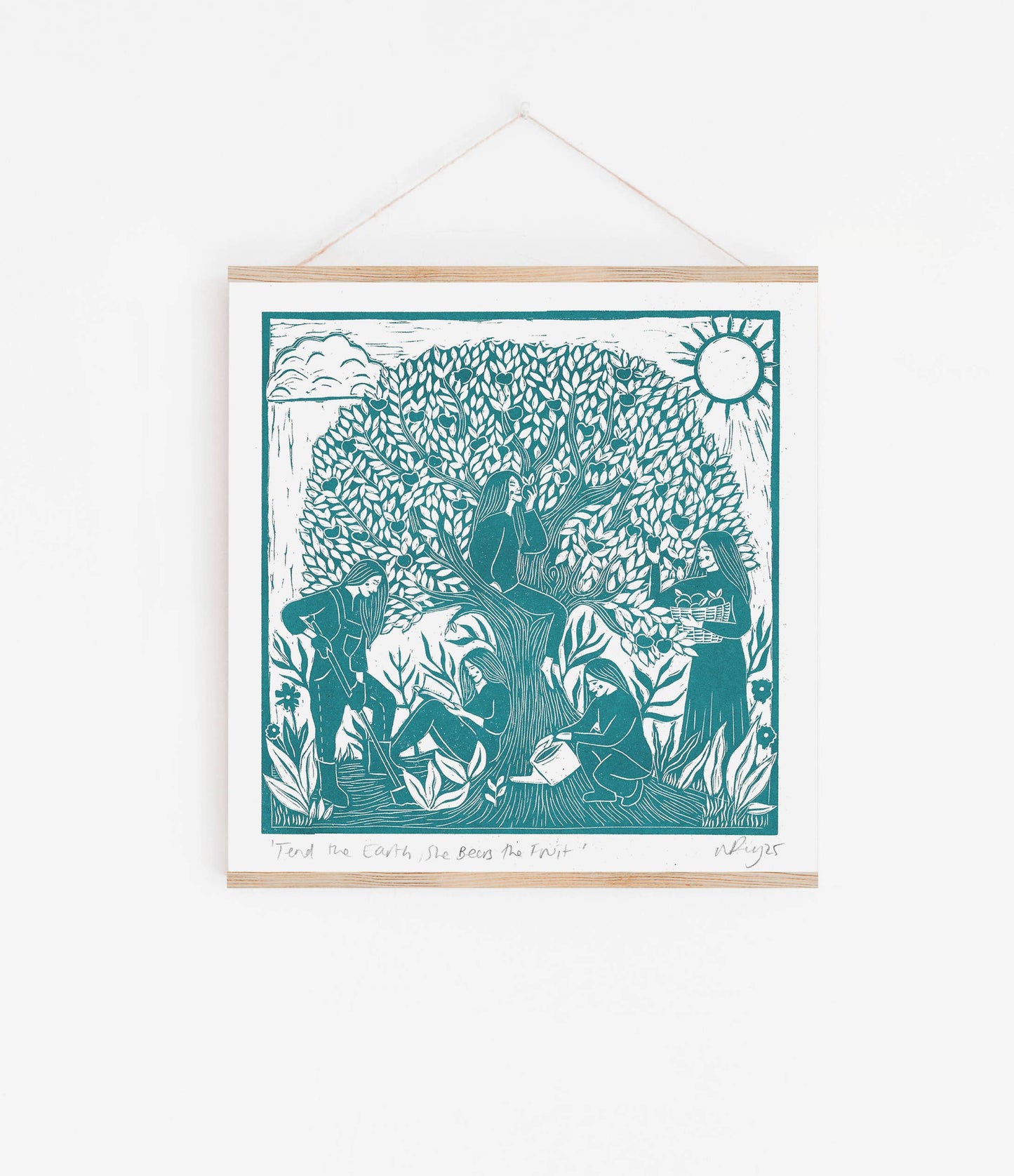 Tend the Earth riso, orchard, grow, apple tree, gardening