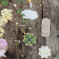 Keyring Flower Press - Greens & Yellows