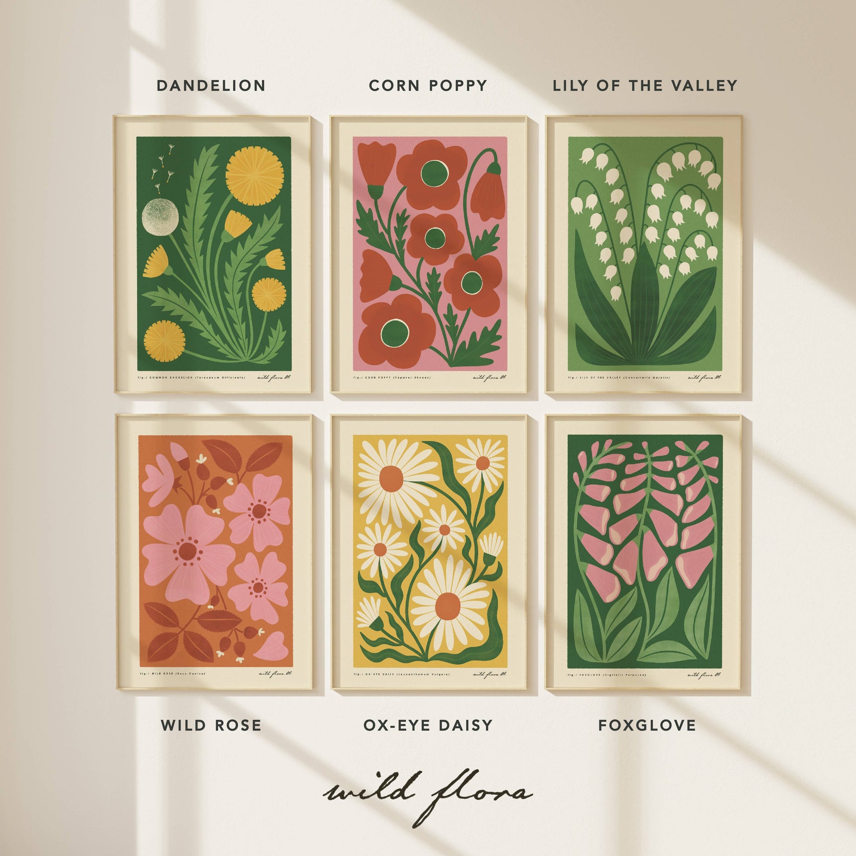 Lily of the Valley | Modern-Retro Wildflower Art Print: A5 - 148 x 210 mm (5.8 x 8.3 inches)