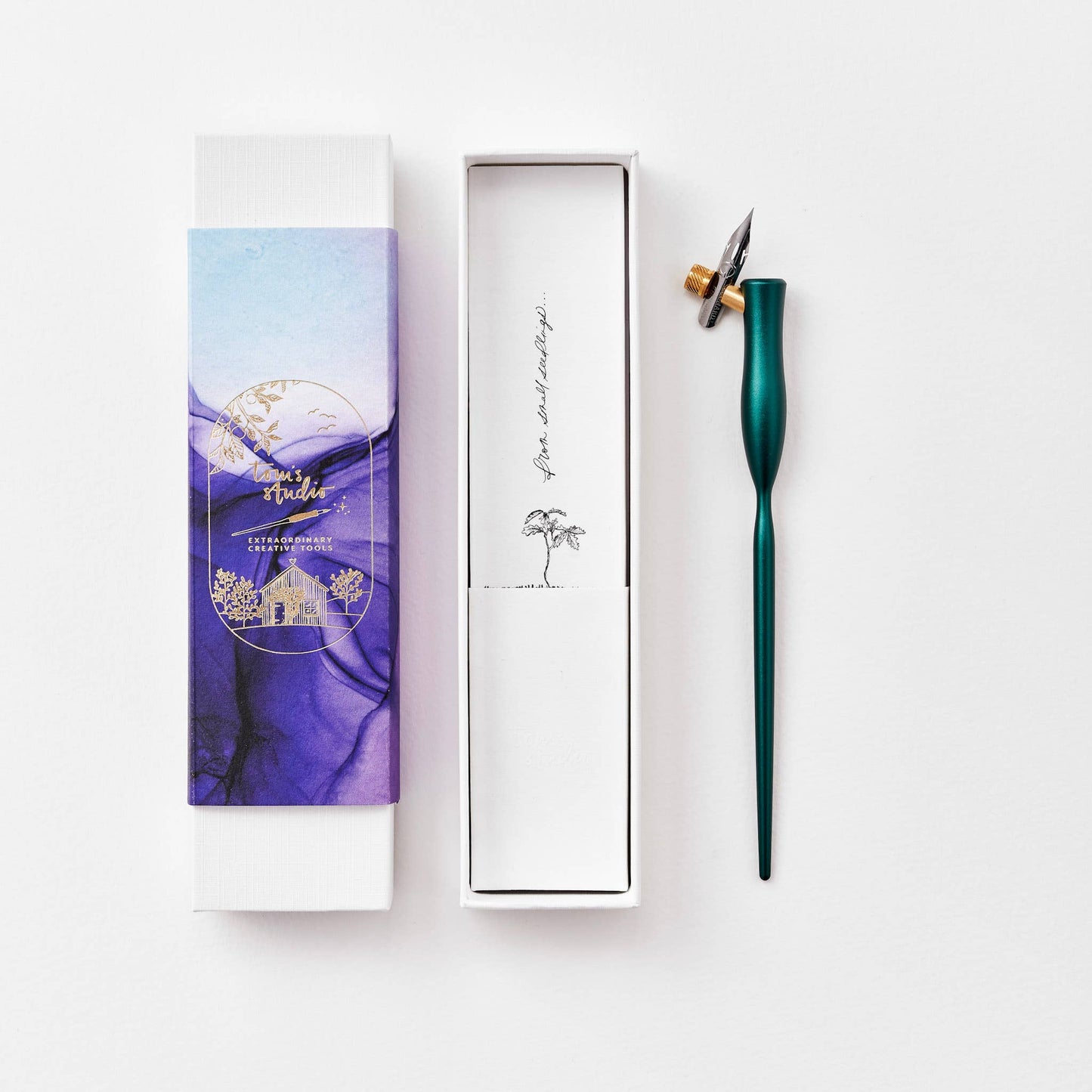 Flourish Calligraphy Pen: Sage / Straight