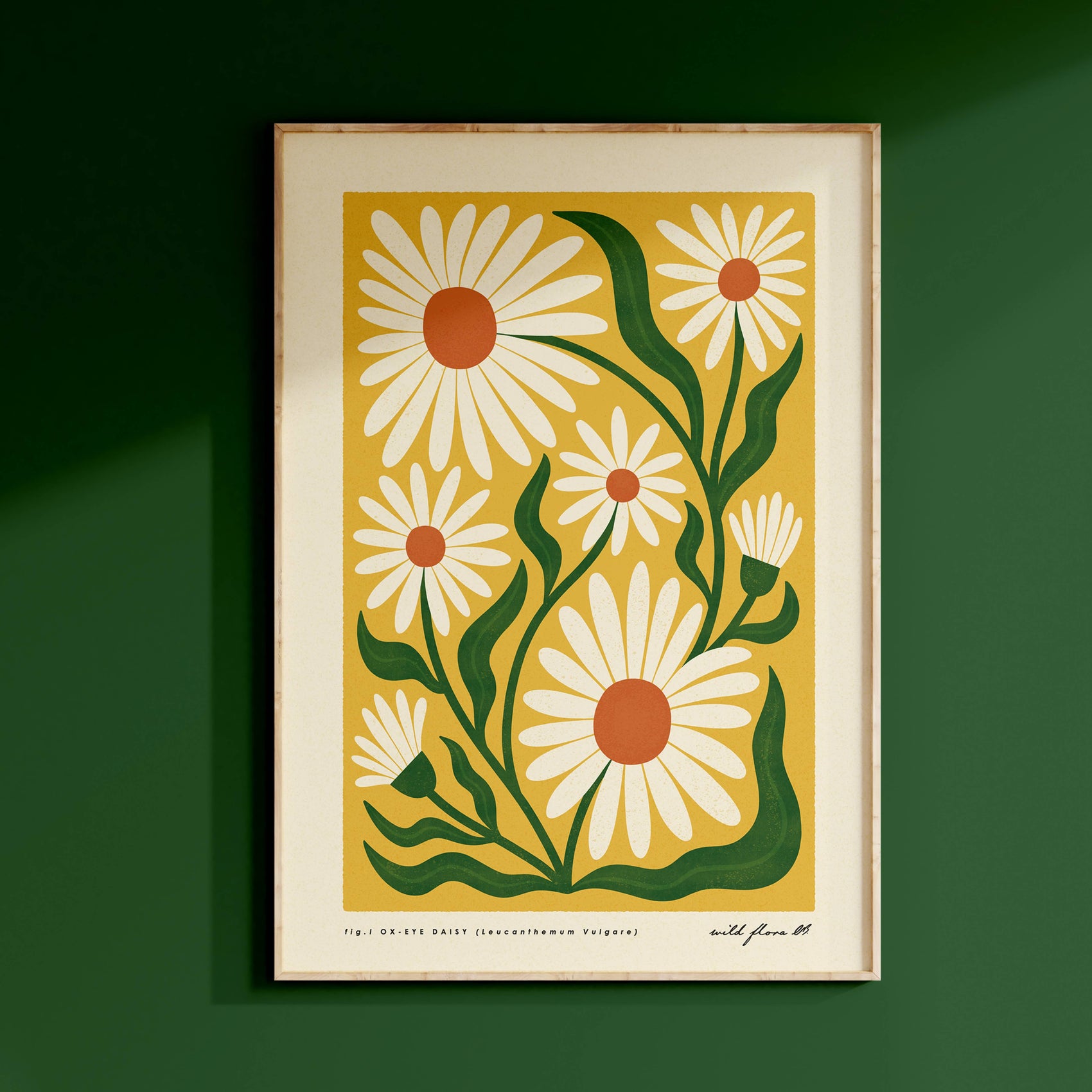 OxEye Daisy | Modern-Retro Wildflower Art Print | Wall Decor: A3 - 297 x 420mm (11.7 x 16.5 inches)