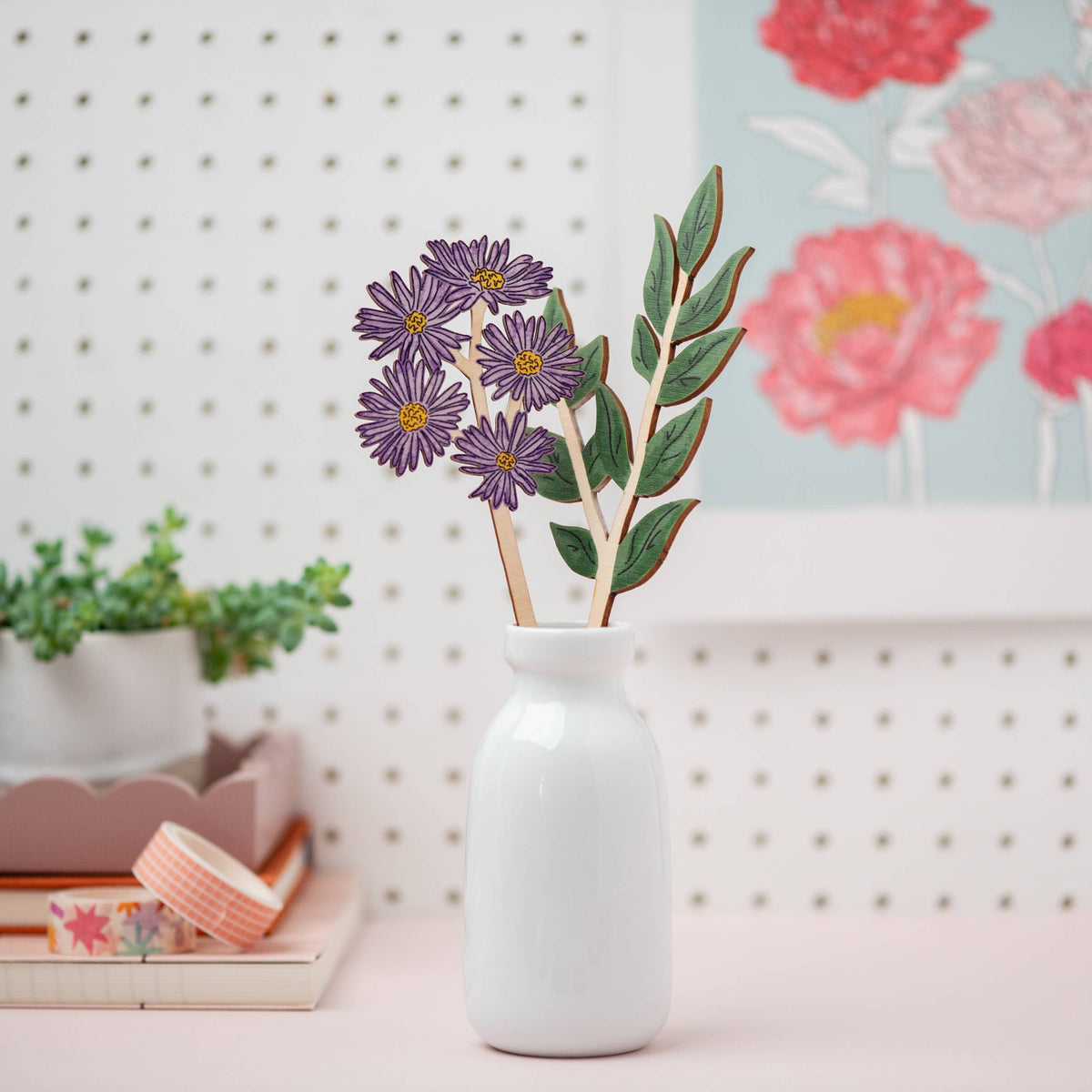 Wooden Birth Flowers - Sustainable Birthday Gift - UK Made: June - Rose