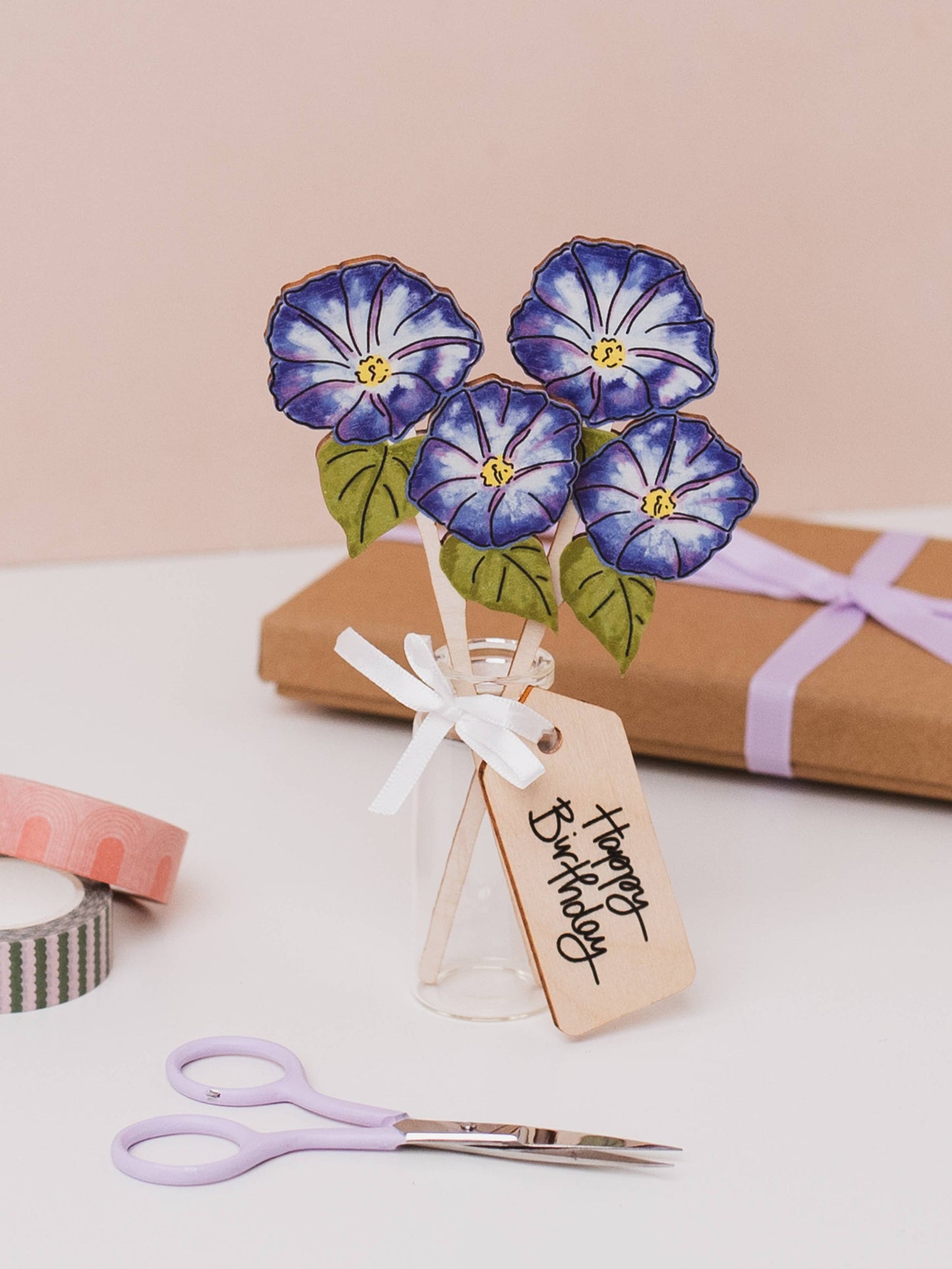 Wooden Morning Glory – September Birthday - Sustainable Gift