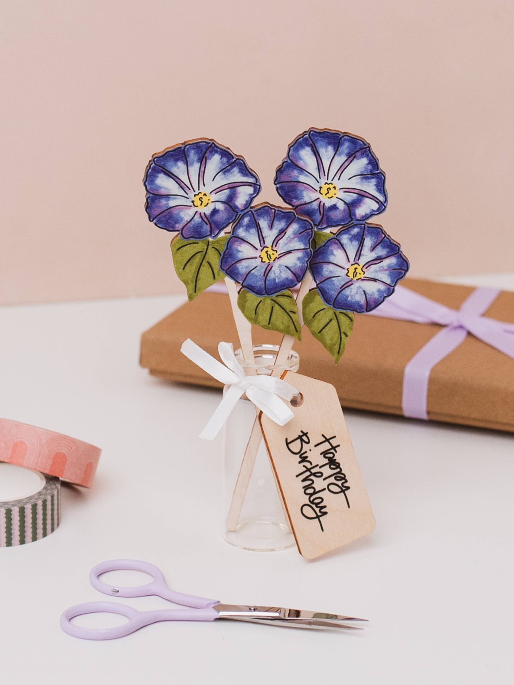 Wooden Morning Glory – September Birthday - Sustainable Gift