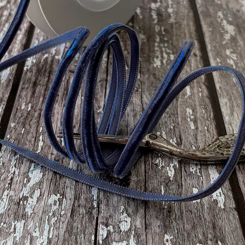 Navy Blue Velvet Ribbon 3mm  - 3 Meter Roll