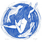 Selkie riso print, folklore, celtic, swimming, myths, seals