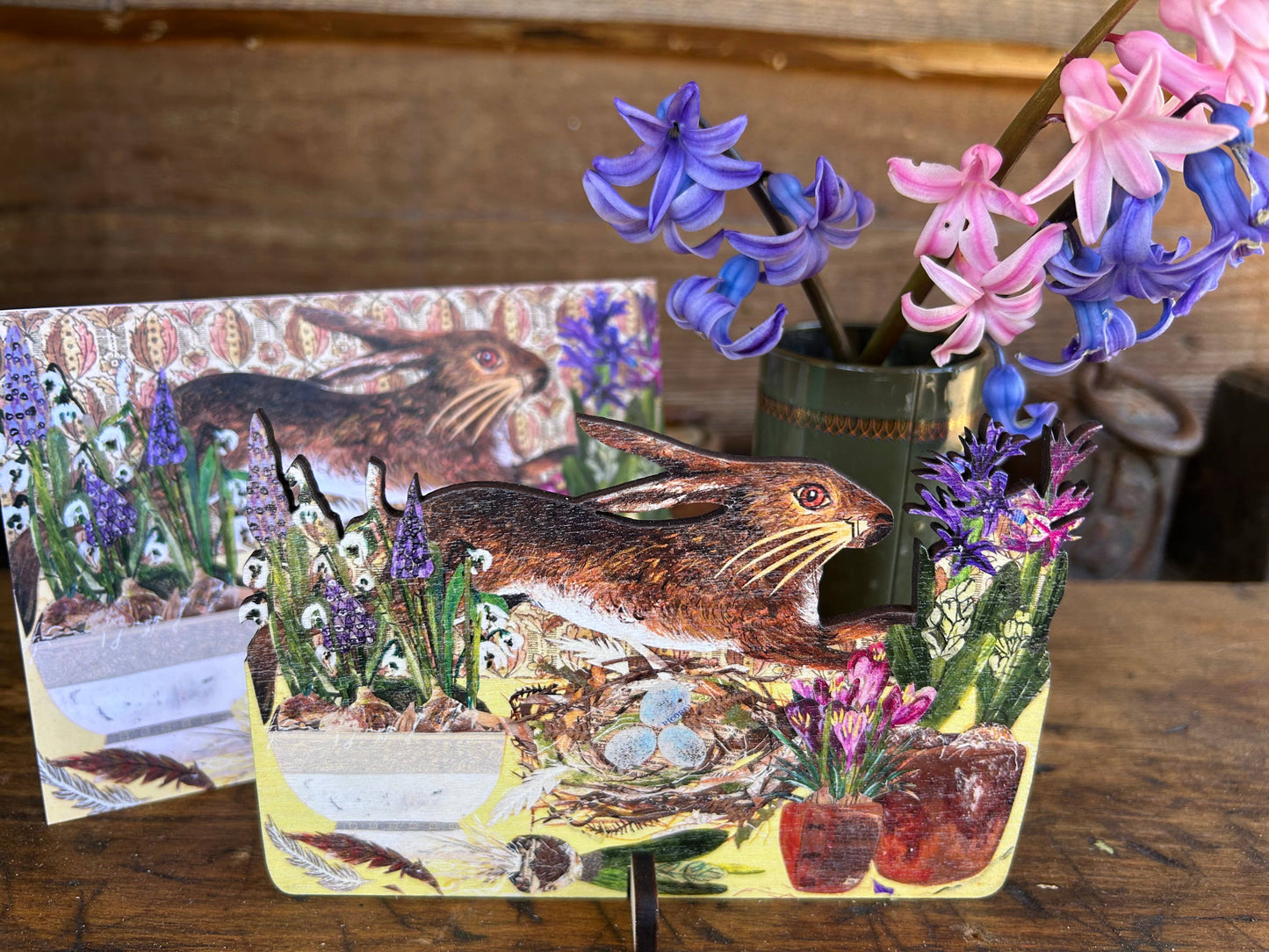 Spring Table laser cut birch plywood keepsake &  card