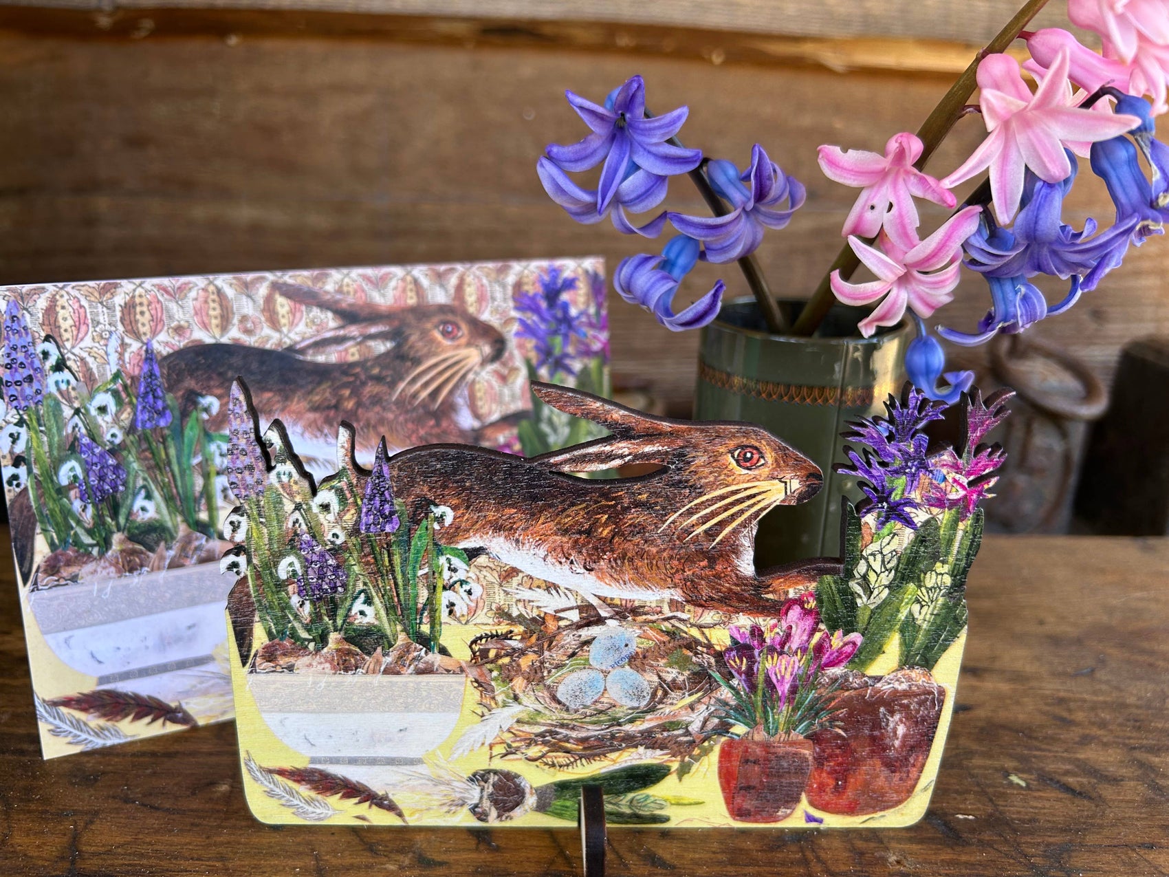 Spring Table laser cut birch plywood keepsake &  card