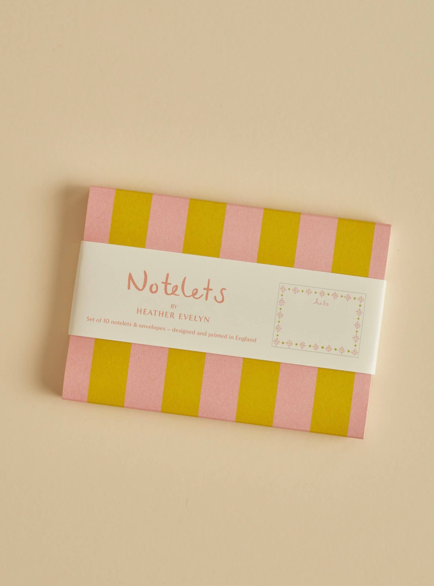 Set of 10 Notelets - Hello Flower Border