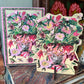 Tulips & Peonies laser cut birch plywood keepsake & card 