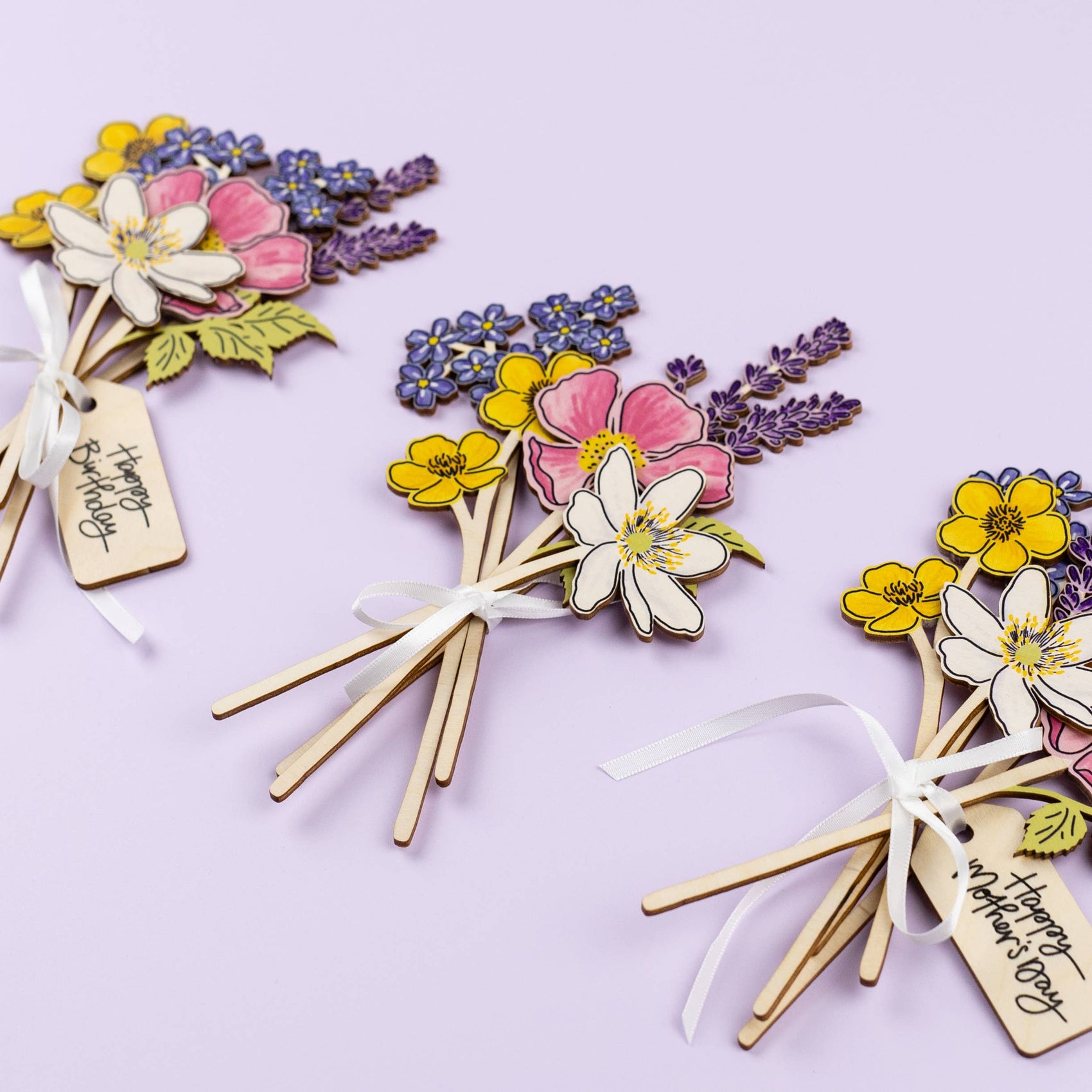 Birthday Wooden Wildflower Bouquet