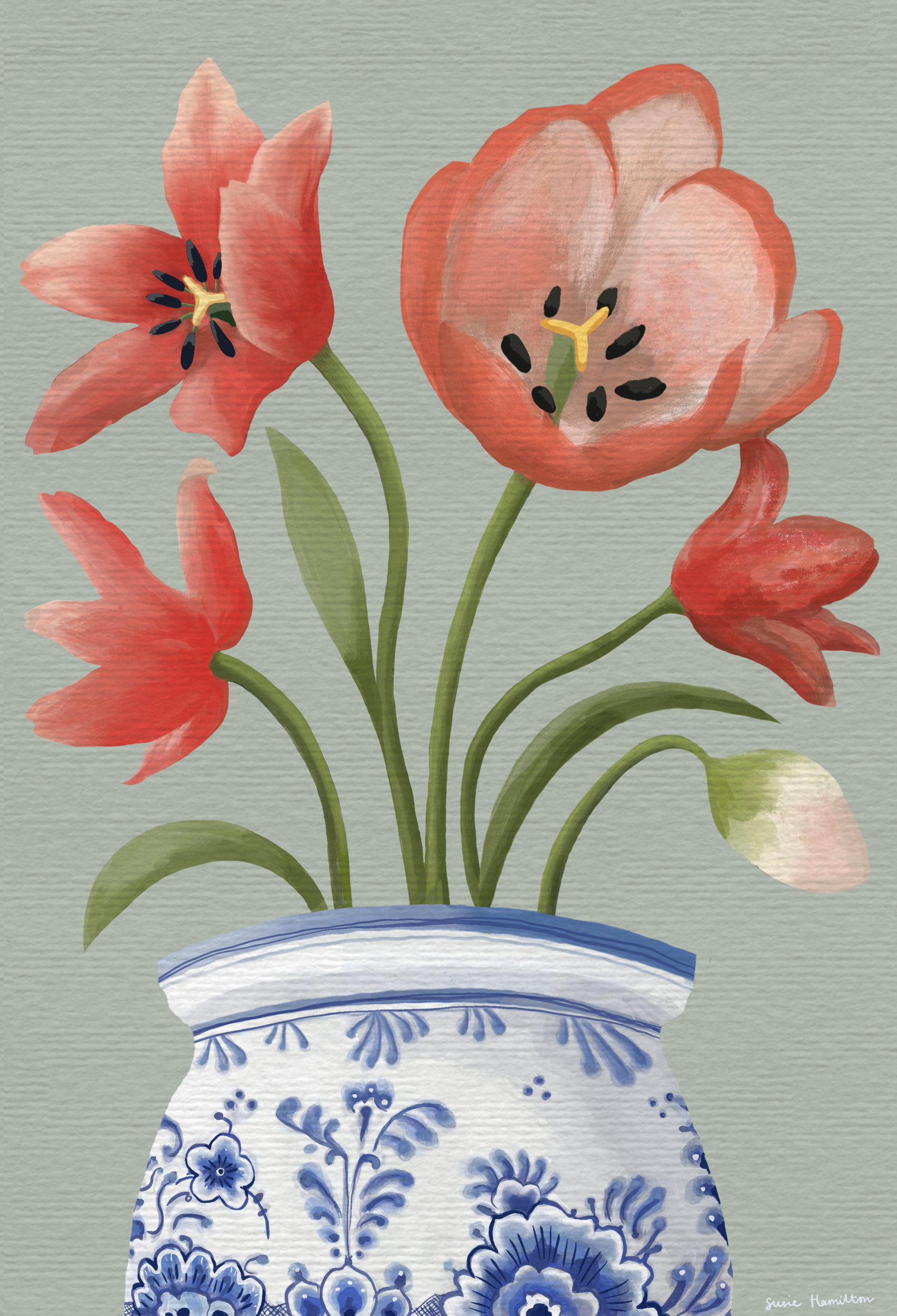 NEW: Tulips in Delft Vase Cards