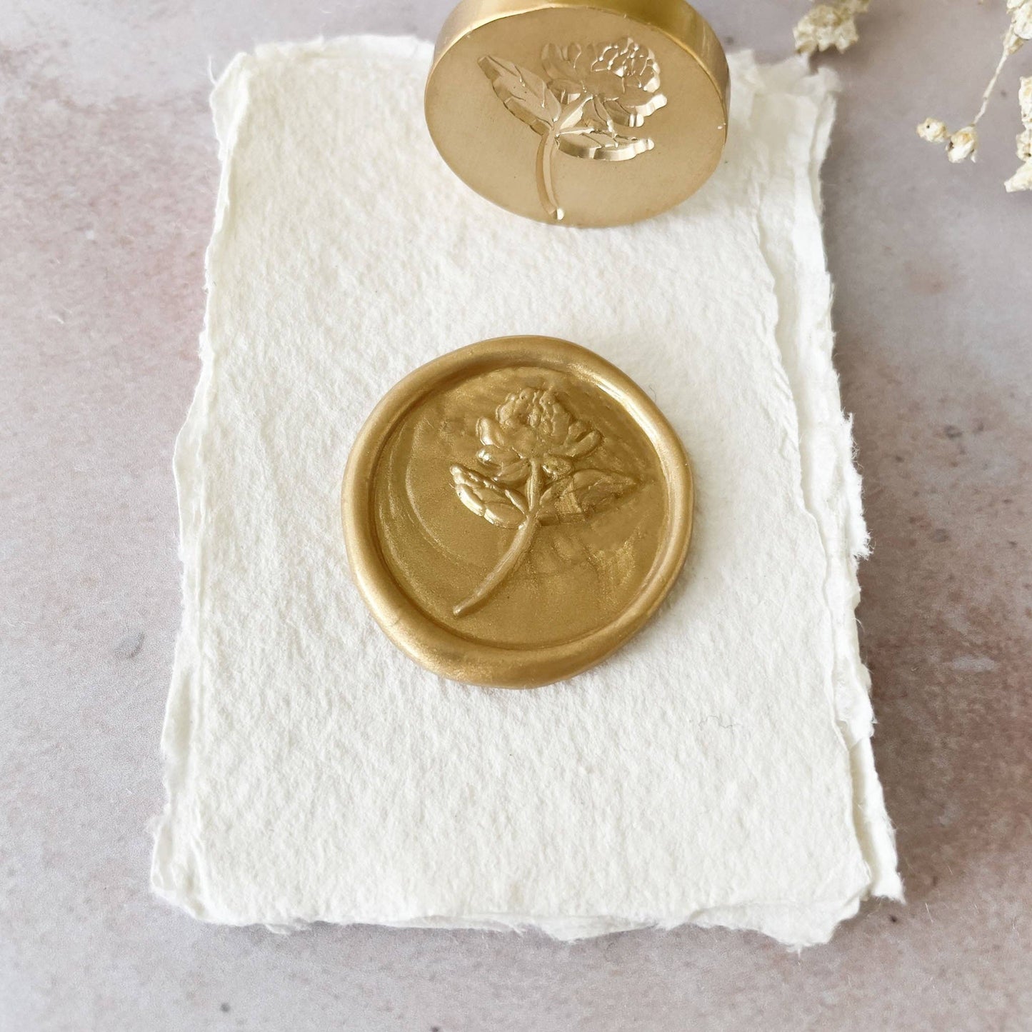 Peony Wax Stamp | Flower Wax Seal | Boxed