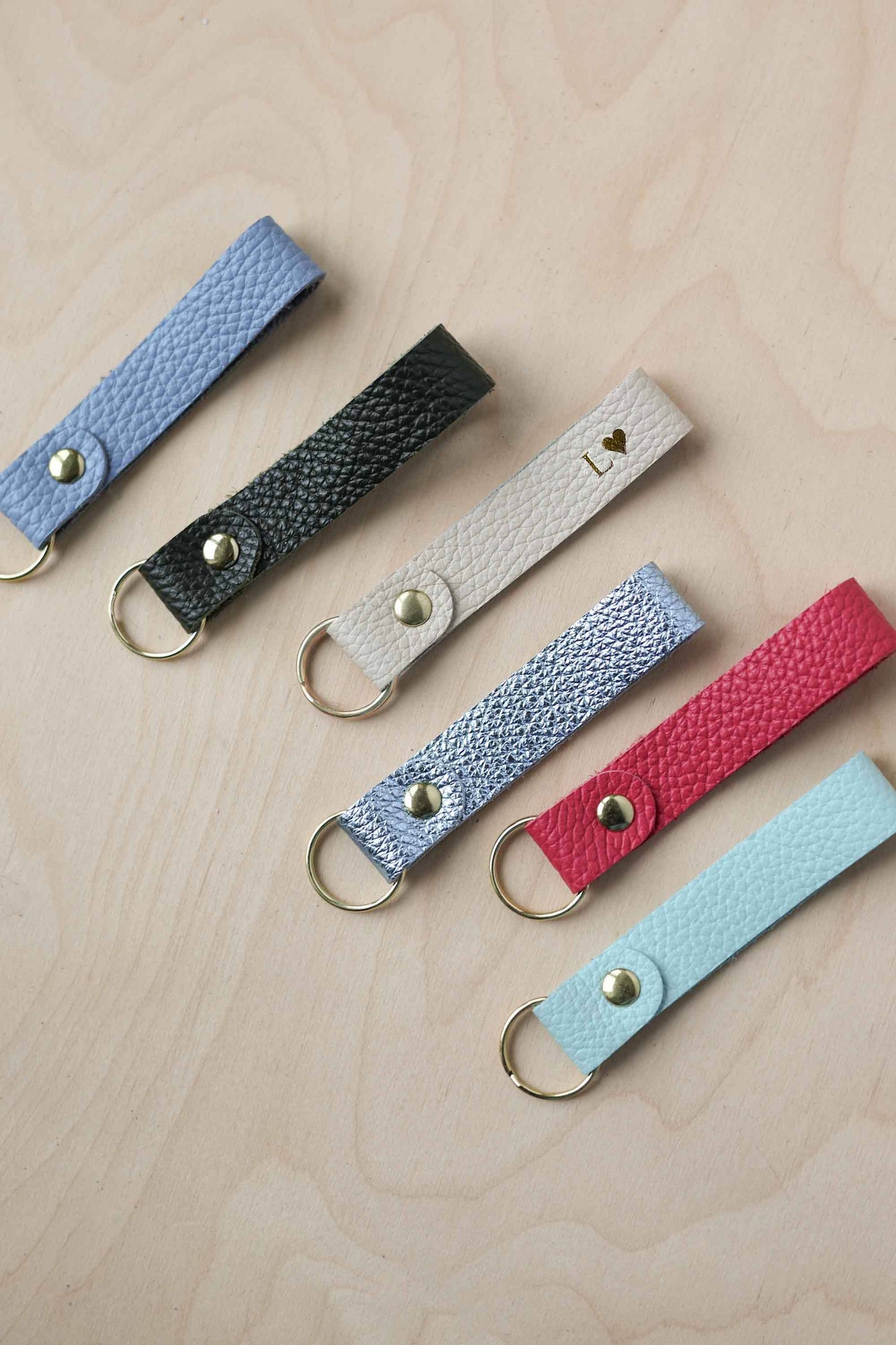 Leather Loop Keyrings: Mustard Yellow / Gold