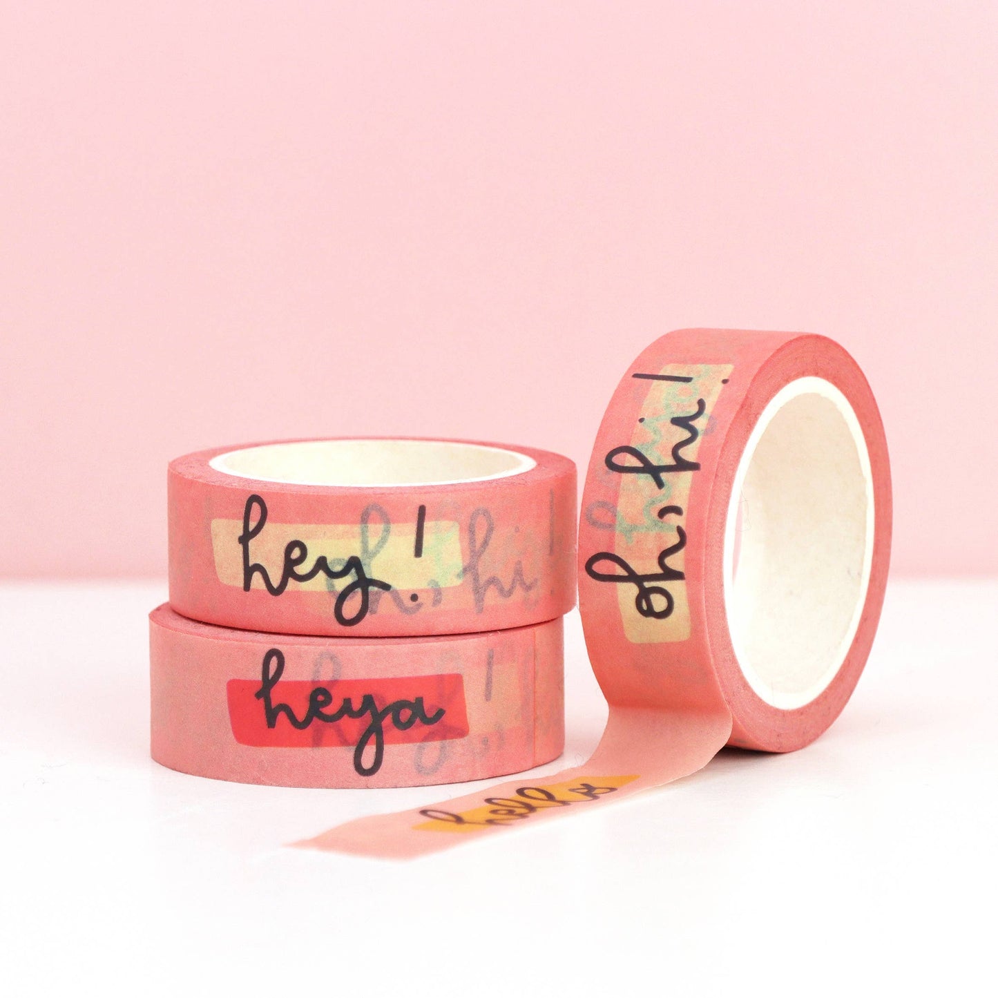 Washi tape - pink hello