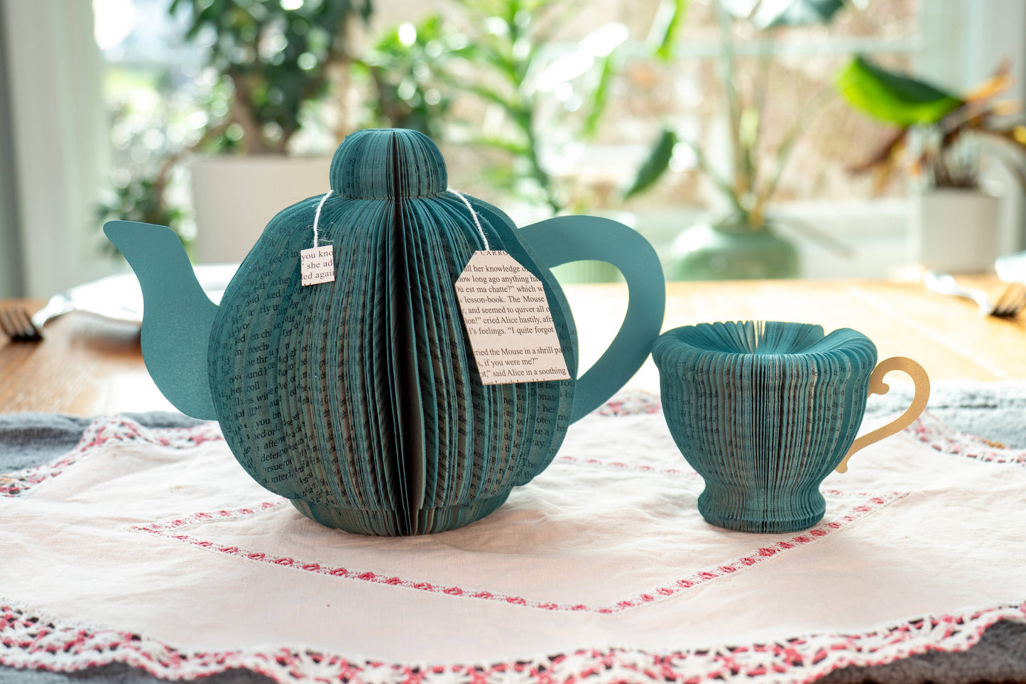 Teapot and Teacup Decor-Bookish Party Decor: Deep Teal / Teapot