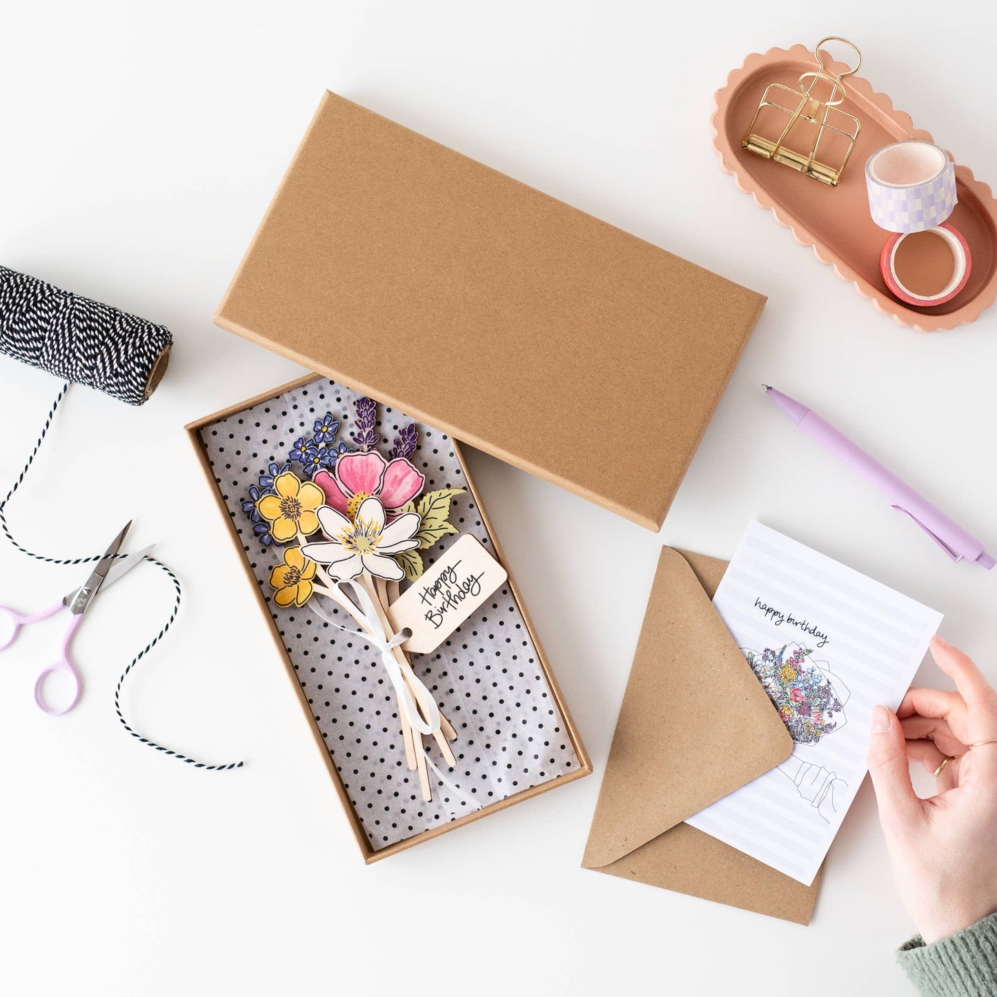 Birthday Wooden Wildflower Bouquet