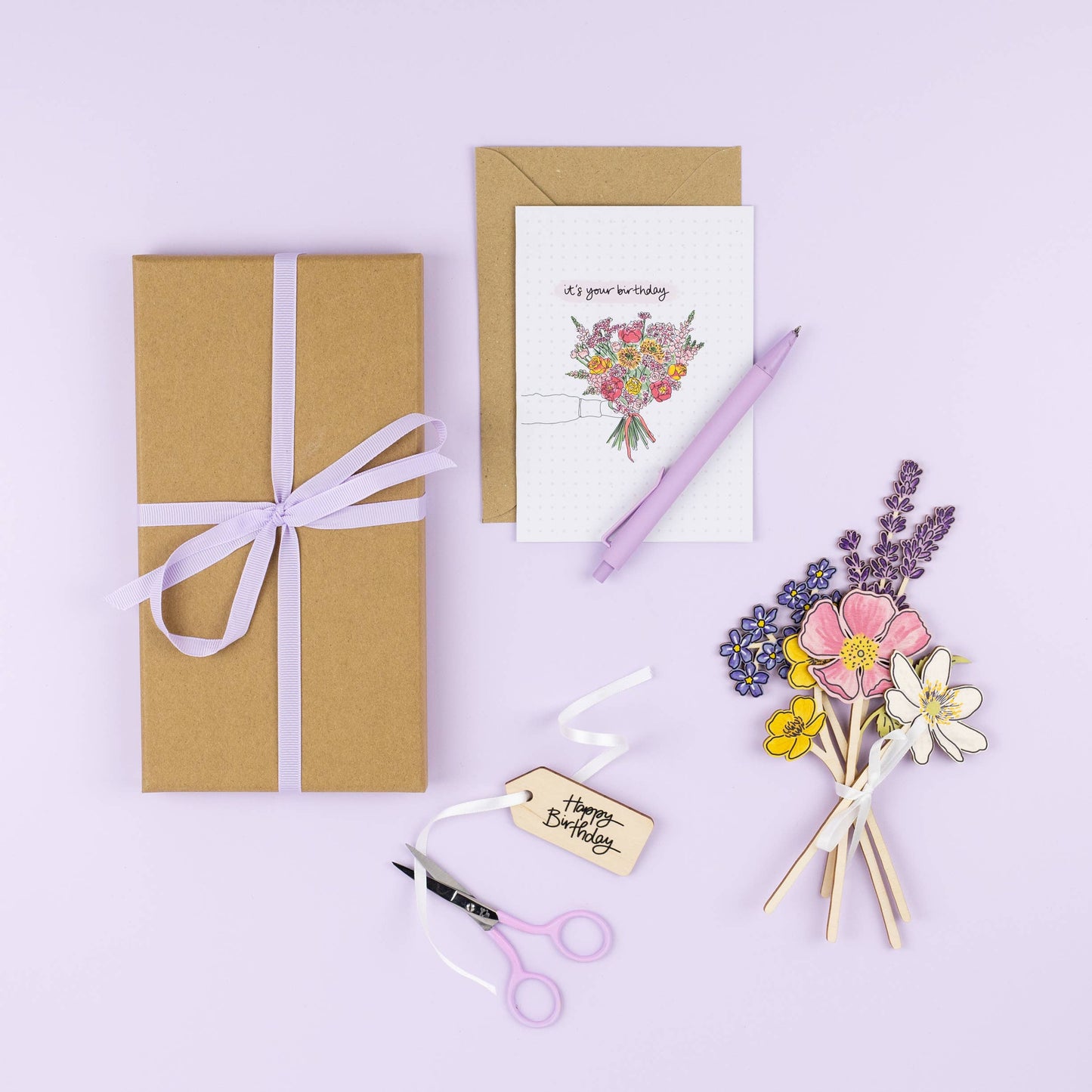 Birthday Wooden Wildflower Bouquet