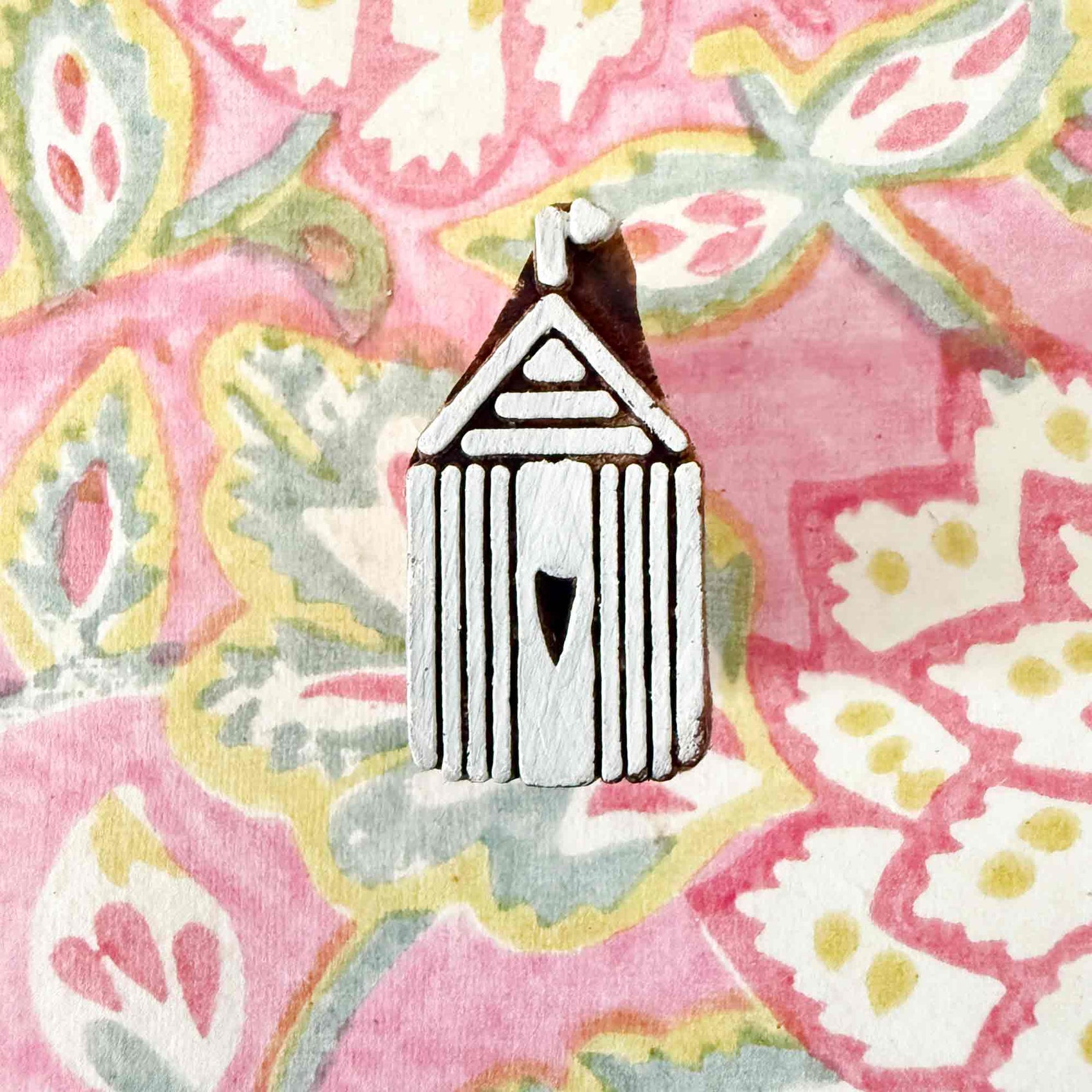 Beach Hut - Indian Wood Block Stamp | Cute Wooden Stamp