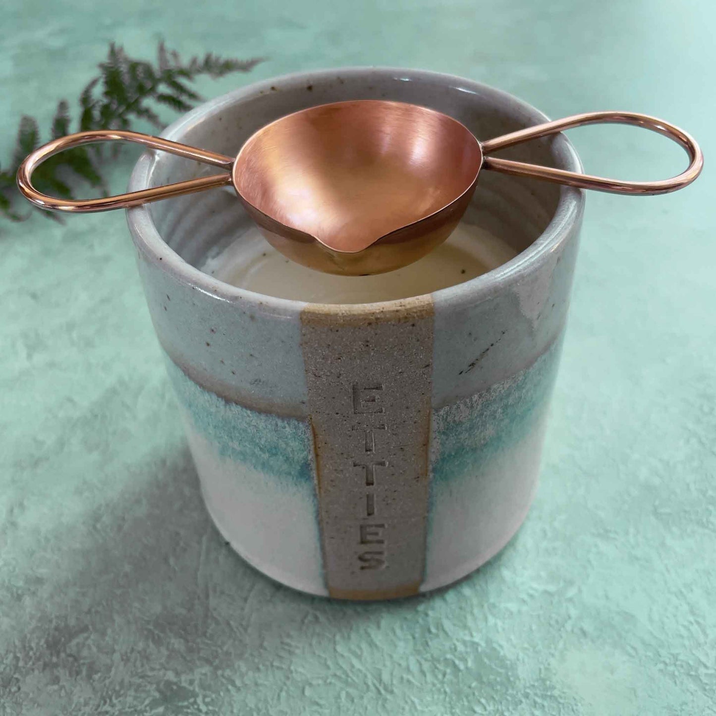 Double Handle Wax Melting Spoon - Solid Copper | Handmade