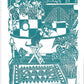Bathtime riso print, bathroom art, cat print, boho interiors