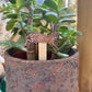 Pair of birch plywood Hare pot decorations/marker 