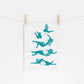 Different Strokes riso print, swimming, wild swimming art