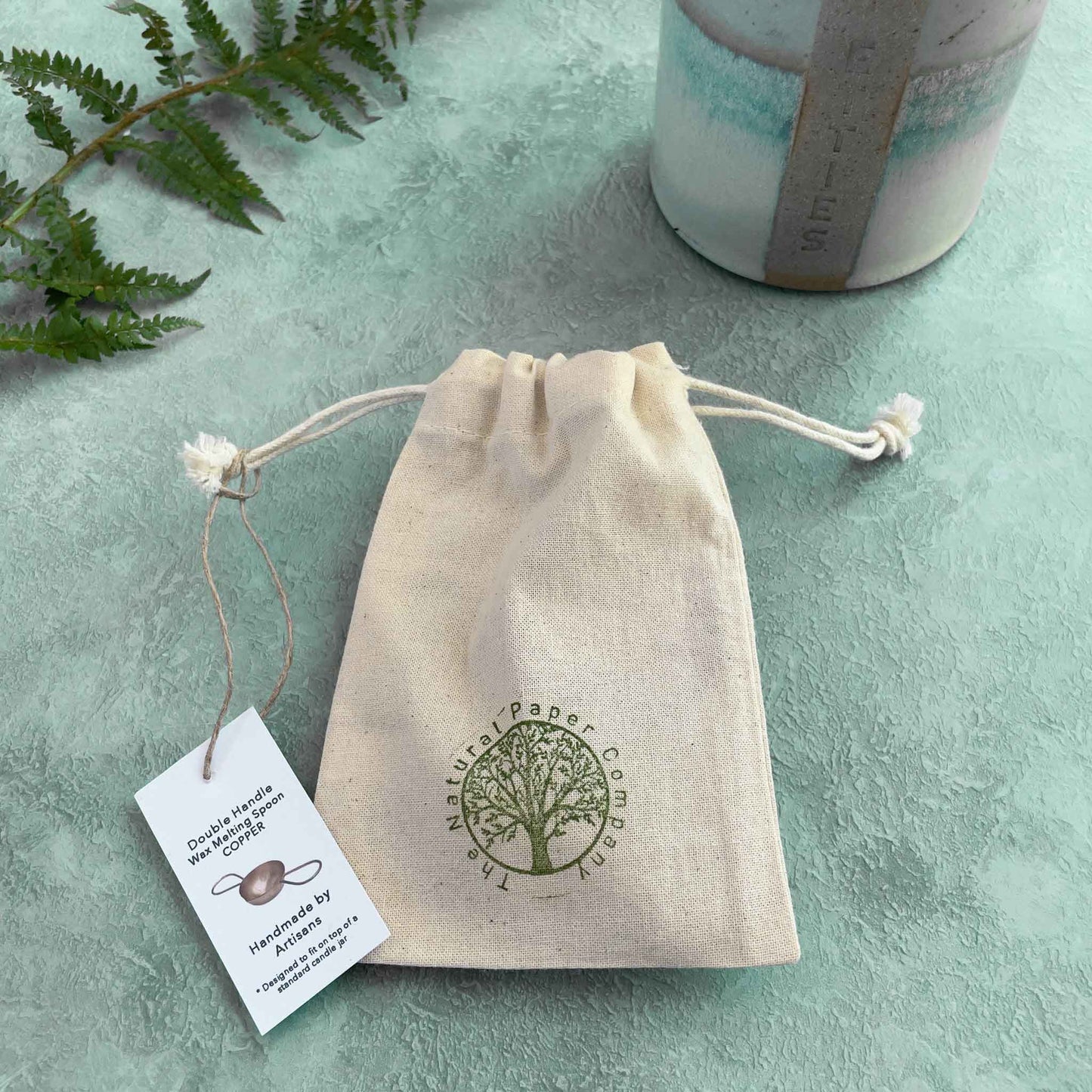 Double Handle Wax Melting Spoon - Solid Copper | Handmade