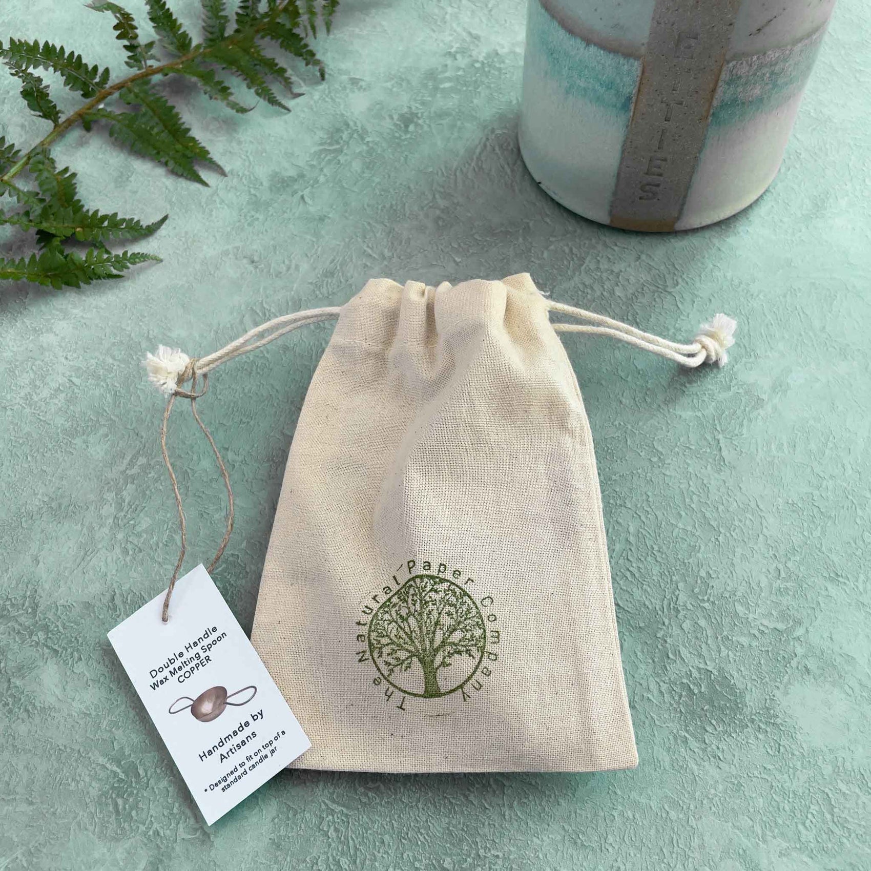 Double Handle Wax Melting Spoon - Solid Copper | Handmade