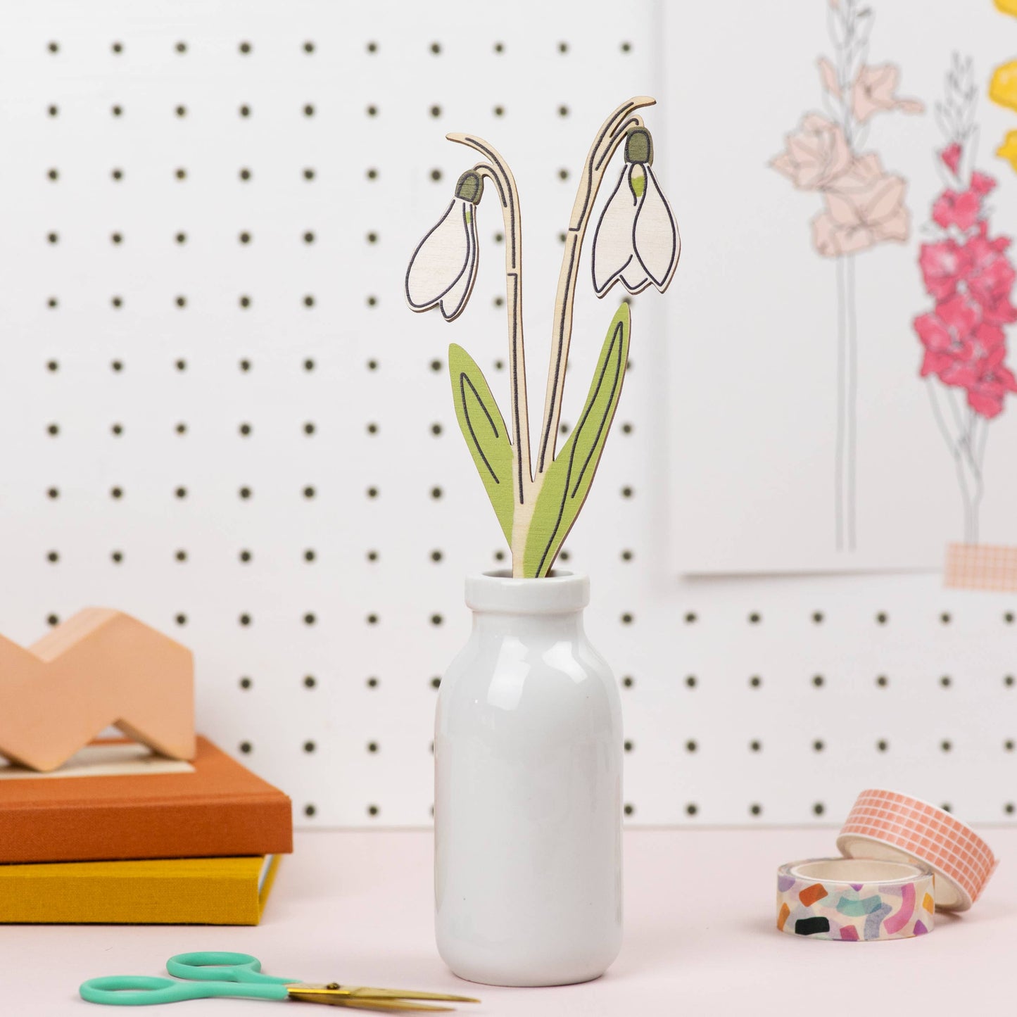 Wooden Flower - Snowdrop