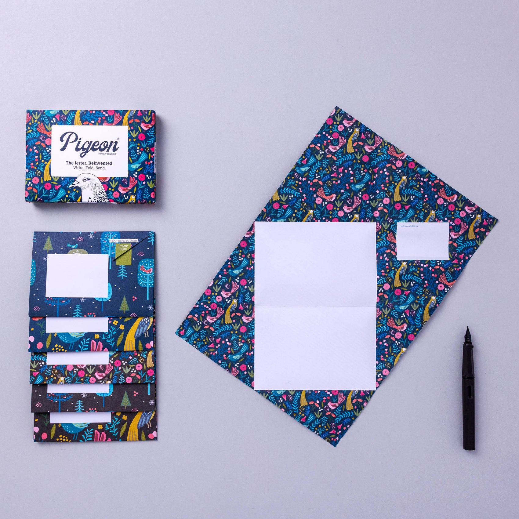 Magical Menagerie Pigeon, Folding Letter Set, Pack of 6