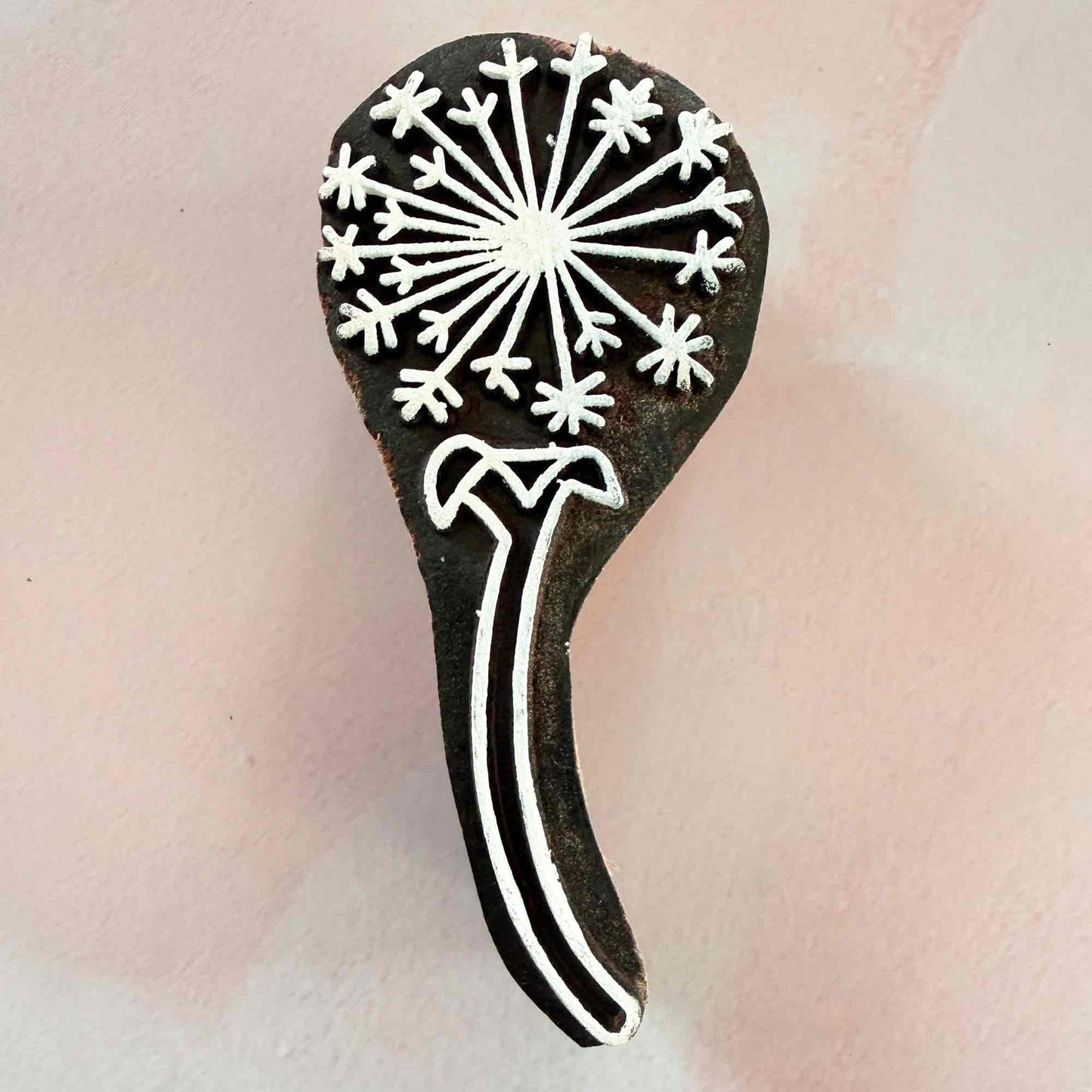 Dandelion Clock - Indian Wood Block Stamp | Floral Stamp