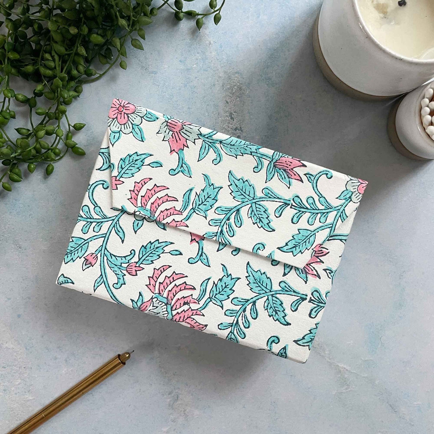 Harriet Handmade Note Card and Envelope Set | Block Printed
