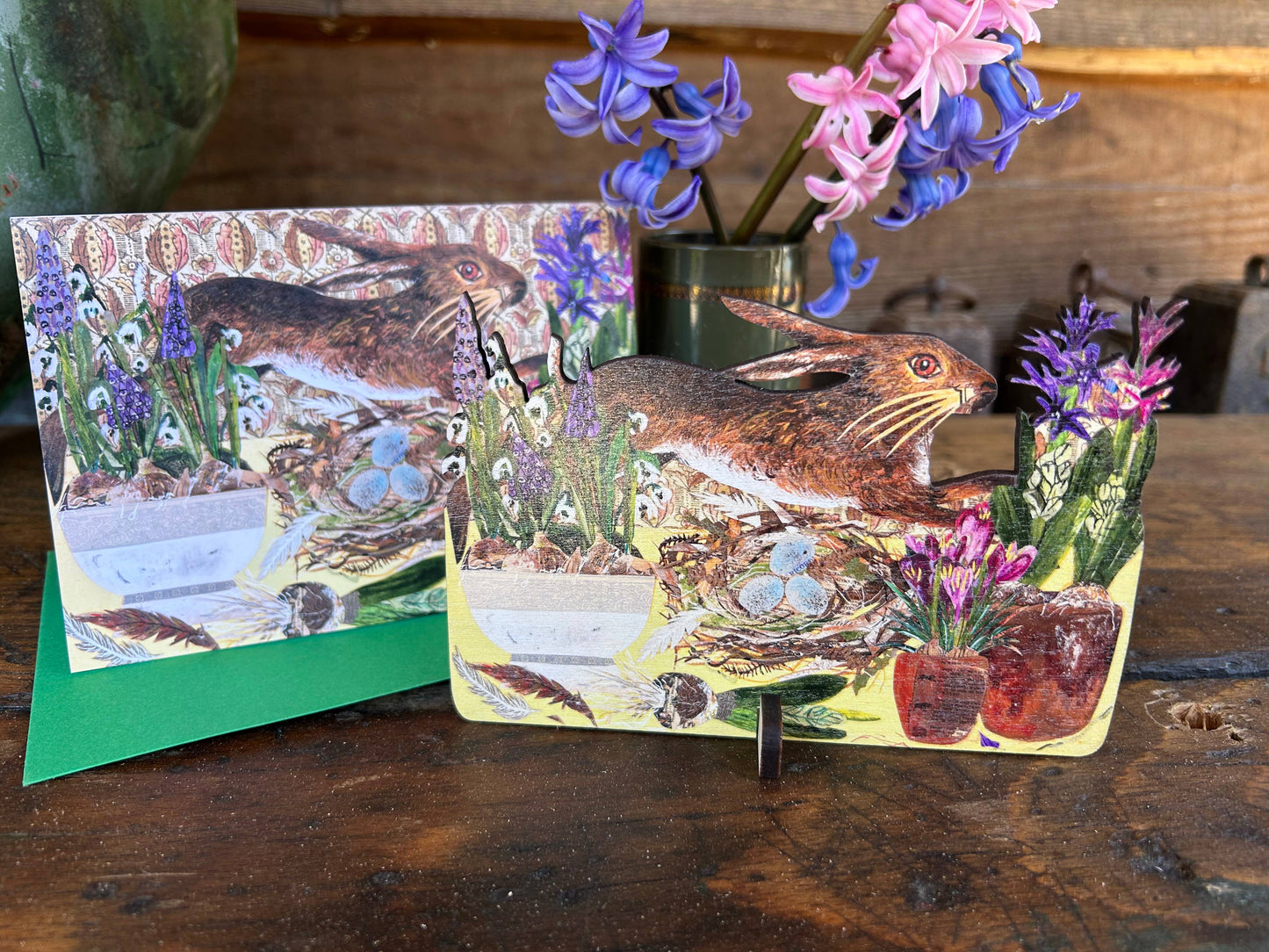 Spring Table laser cut birch plywood keepsake &  card