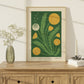 Dandelion | Modern-Retro Wildflower Art Print | Wall Decor: A4 - 210 x 297 mm (8.3 x 11.7 inches)