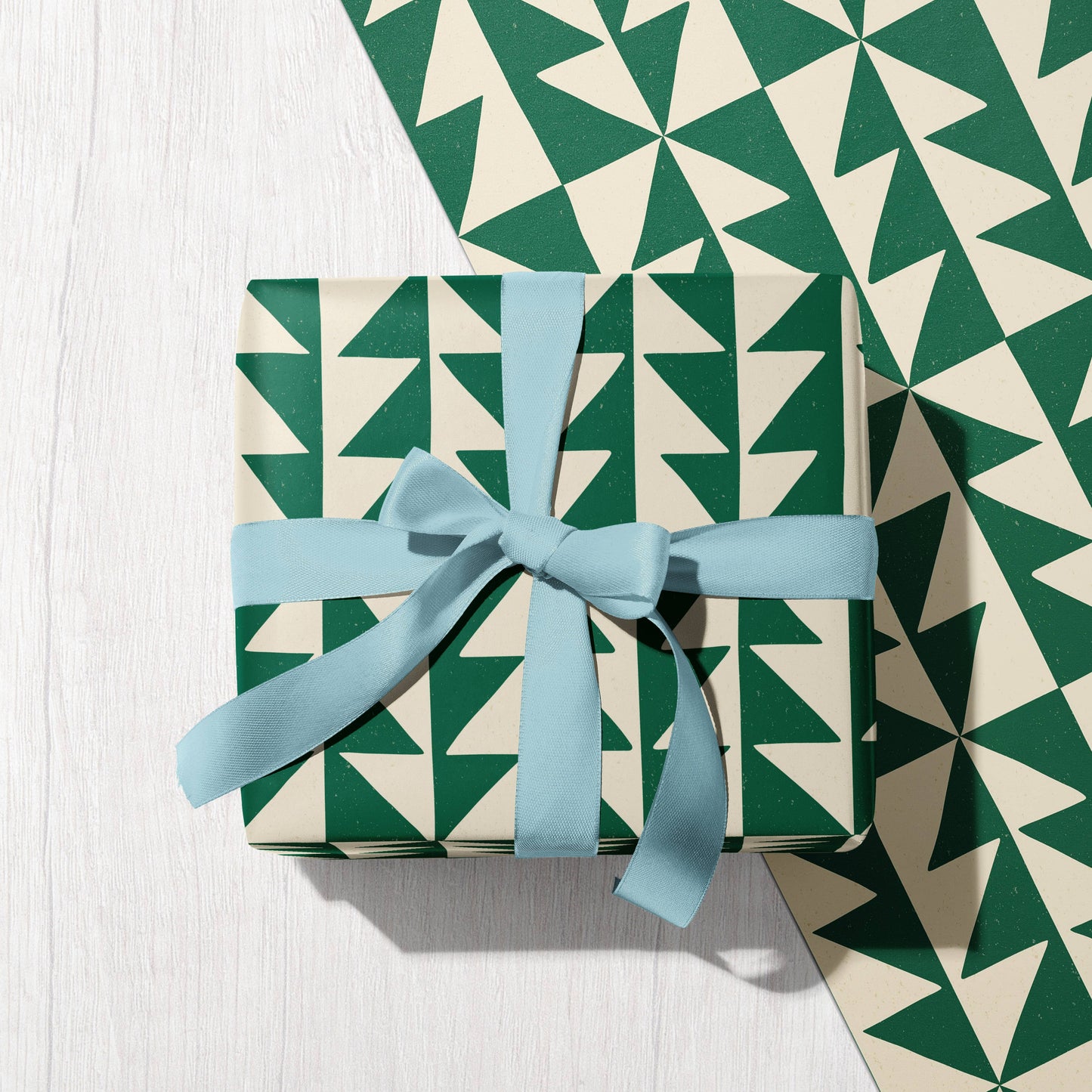 Geo Pines | Retro Christmas Tree Recycled Gift Wrap Paper