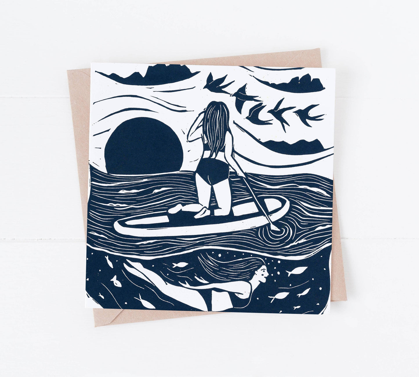 The Voyagers Card, paddleboard, sea, swim, outdoorsy, ocean