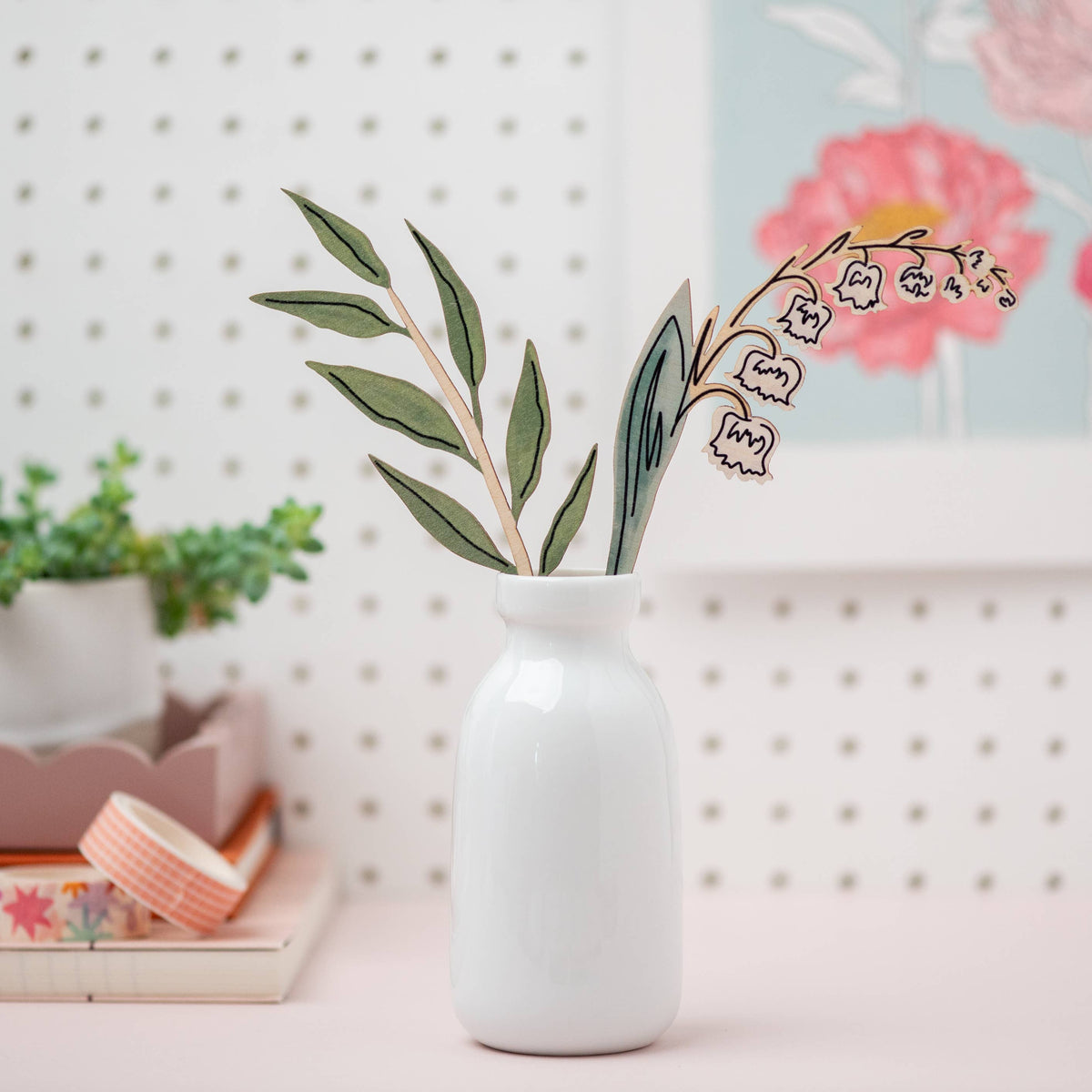 Wooden Birth Flowers - Sustainable Birthday Gift - UK Made: July - Delphinium