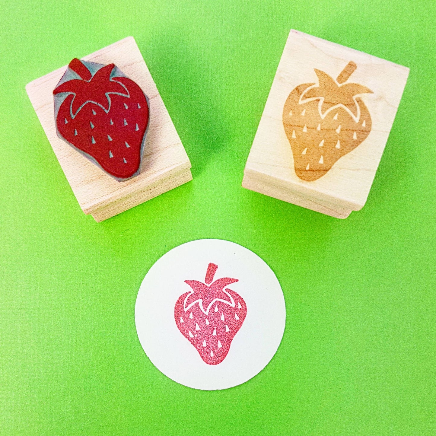 Juicy Strawberry Mini Rubber Stamp