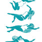 Different Strokes riso print, swimming, wild swimming art