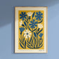 Cornflower | Modern-Retro Wildflower Art Print Wall Decor: A3