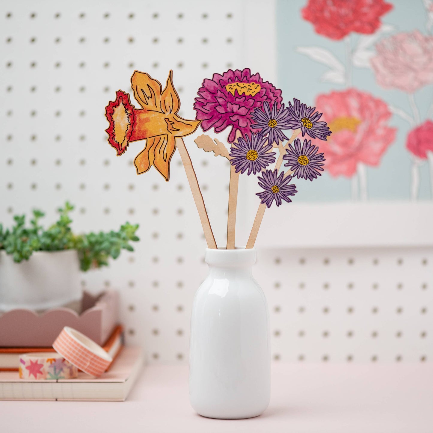 Wooden Flowers - Violet