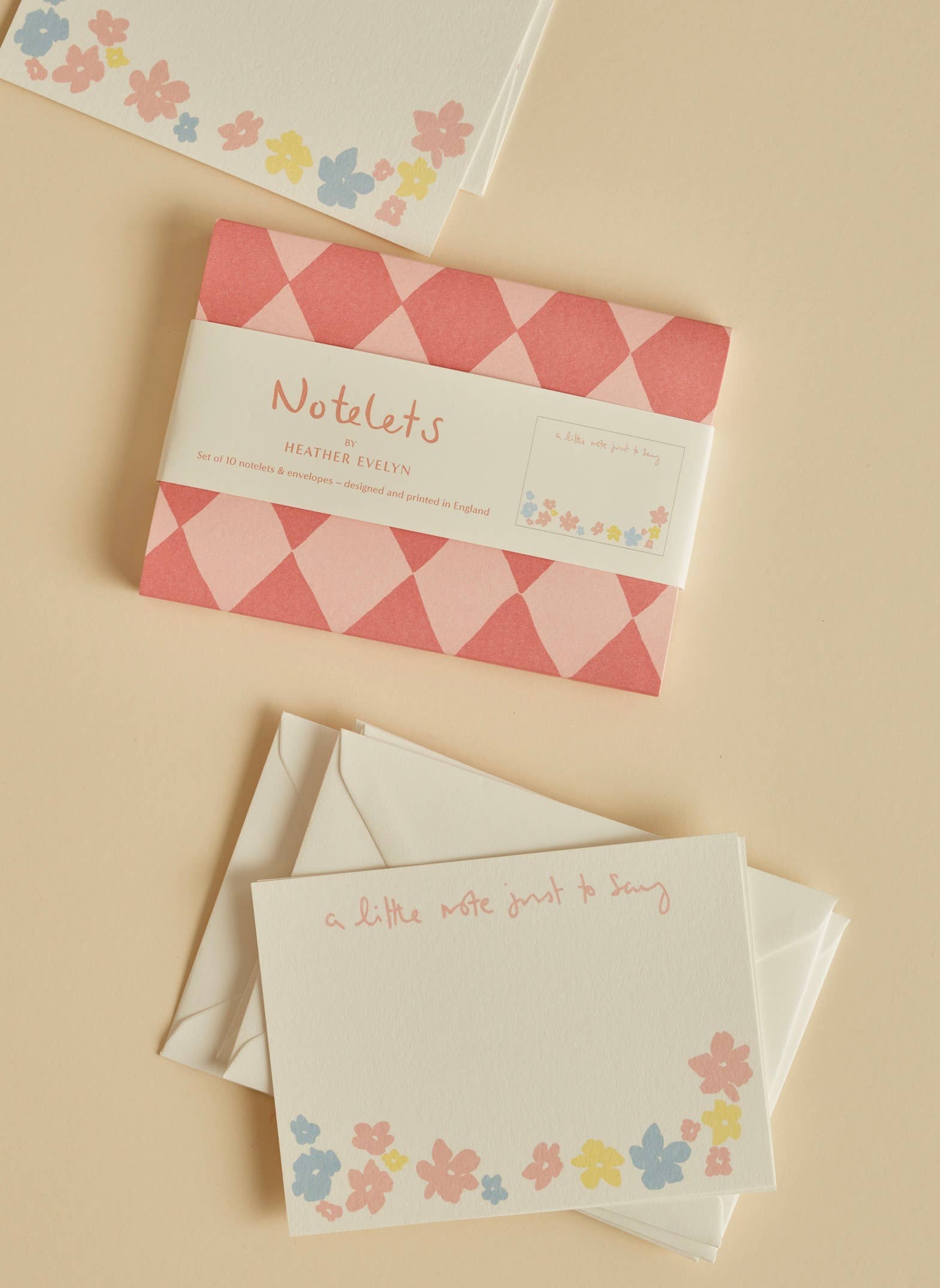 Set of 10 Notelets - A little note just to say Floral 