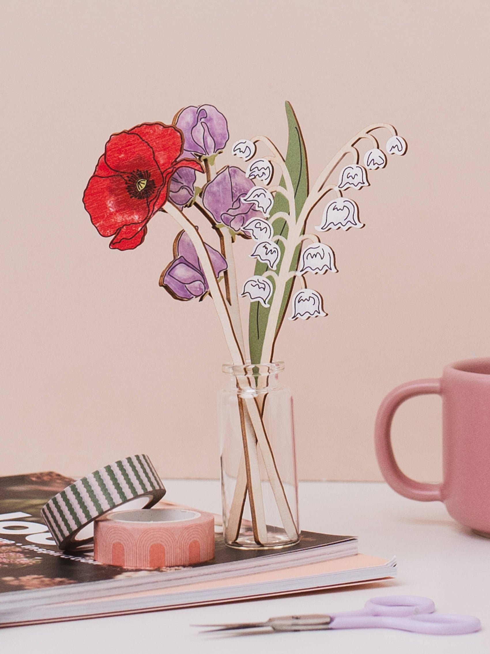 Wooden Sweet Pea Gift – April Birth Flower - Sustainable