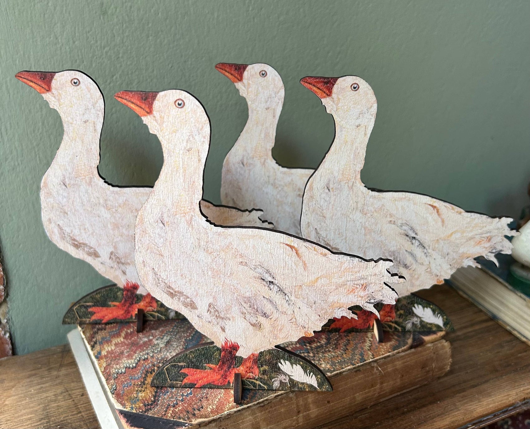 Goosey Gander laser cut birch plywood keepsake and card