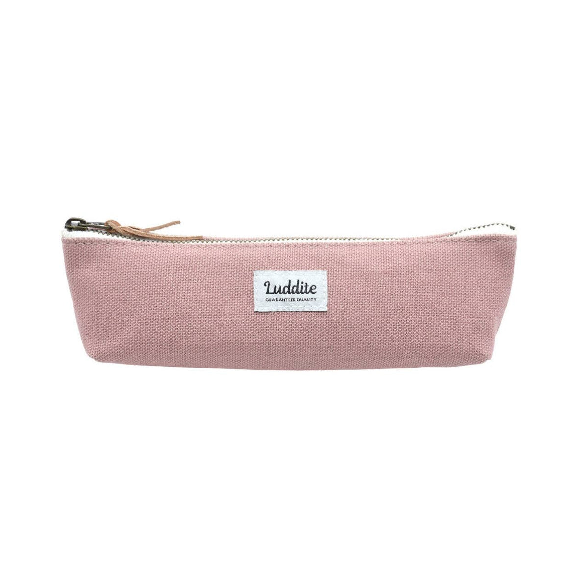 Luddite Boat Pen Case – Japanese Canvas & Denim in Three Sizes: Smoky Pink / Medium