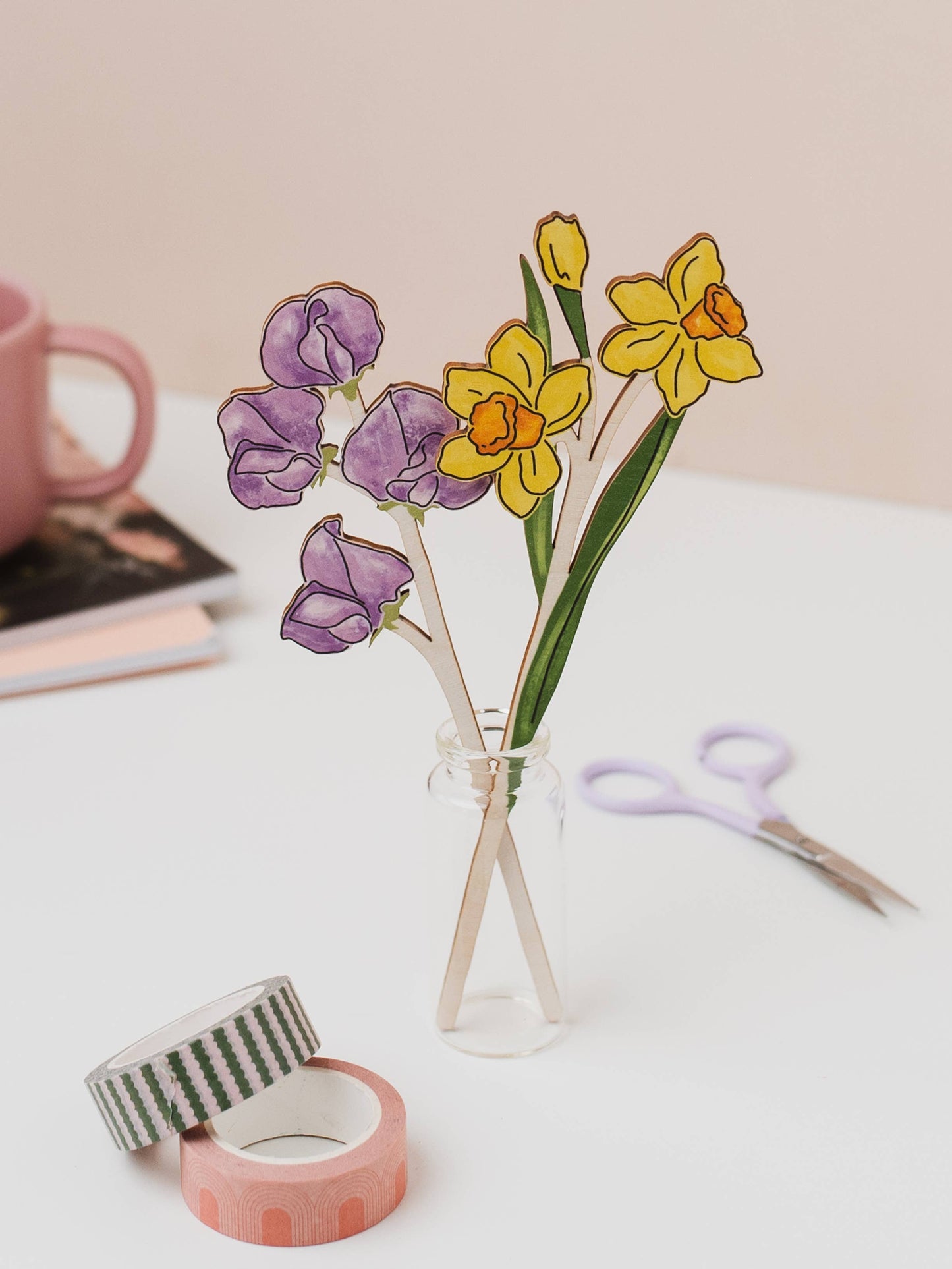 Wooden Sweet Pea Gift – April Birth Flower - Sustainable